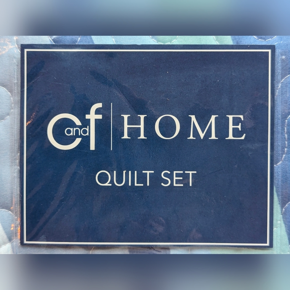 NWT C&F Home Sea Waves Blue Ocean Reversible Twin Quilt Set with One Sham - Picture 13 of 16